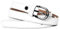 Caspar GU273 schmaler Damen Leder Gürtel Taillengürtel, Gürtelgröße:80, Farbe:weiß
