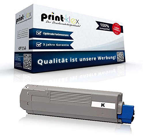 Print-Klex Tonerkartusche kompatibel mit Oki C 610 CDN C 610 DM C 610 DN C 610 DTN C 610 N Oki C610CDN C610DM C610DN C610DTN C610N 44315308 Black Schwarz BK - Eco Office Serie