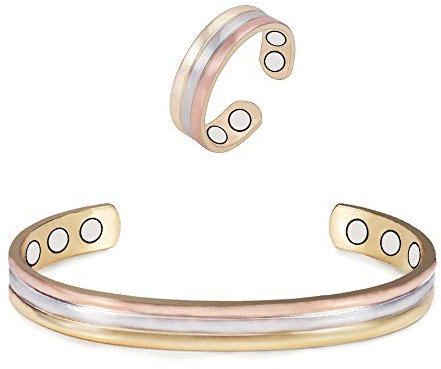 Magnetischer Schmuck Set Schmuck, Magnettherapie Kupfer Armband für Männer und Frauen, kann Arthritis Schmerzen und Migräne lindern Damen zum Abnehmen…