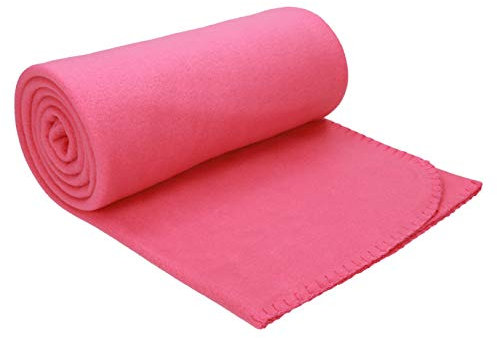 Betz Luxus Fleecedecke Kuscheldecke Wohndecke Farbe Fuchsia pink Größe 130x170 cm Qualität: 180 g/m²