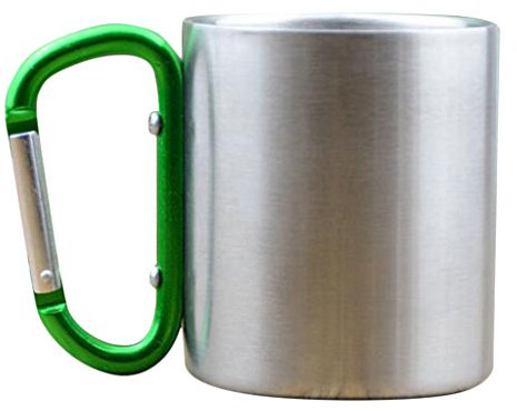 MagiDeal Karainerhaken Aluminium Tassen Camping Becher Outdoor-Reisen Metall Becher für Wandern Klettern 150ml - Grün