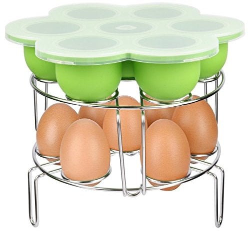 Instant Pot Accessories Silicone Egg Bites Molds and Stackable Egg Steamer Rack Set for Instant Pot Accessories - Fits Instant Pot 5 6 8 qt Pressure Cooker