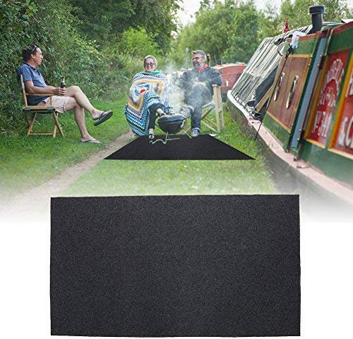Grillbodenschutzmatte Grillmatte 124 x 75 cm rutschfest hitzebeständig für Outdoor Grill Garten Terrasse