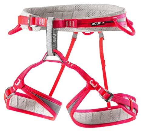 Ocun Neon 3 Women’s Climbing Sport Harness I Lightweight, Three Buckle Rock Climbing Harness, Pink, X-Small