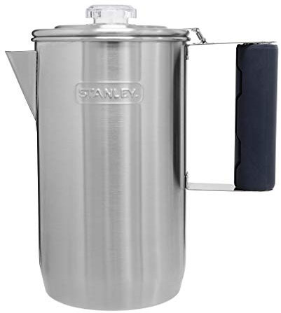 STANLEY Cool Grip Camp Coffee Percolator 1.1QT, Stainless Steel Wide Mouth Coffee Press, Large Capacity, Ergonomic Handle, Dishwasher Safe