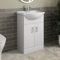 Affine® 560mm Vanity Unit Basin Sink Bathroom Storage Cabinet Cupboard Freestanding, Single Tap Hole Ceramic Wash Basins, Soft Close Doors, White Gloss