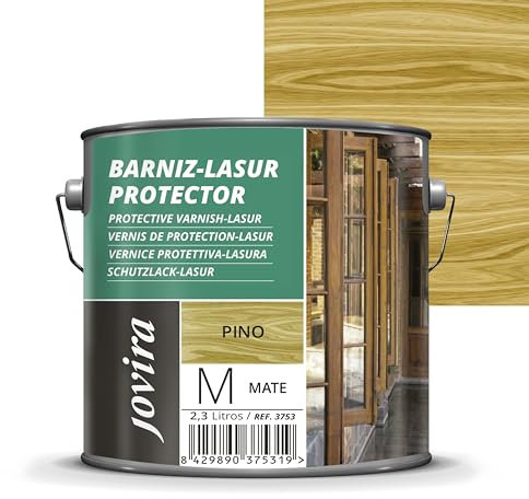 JOVIRA PINTURAS. Lasur Protector Mate. Protege, decora y embellece todo tipo de madera (2,3 Litros, Pino) G-19