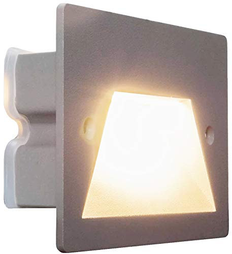 Faretto segnapassi IP65 LED 3W incasso scatola 503 scale giardino viale gradini (Grigio, 6000K)