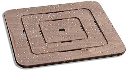 Castelmerlino Caillebotis de douche en contreplaqué Okumè marine 50x50 cm pour les assiettes 70x70 cm
