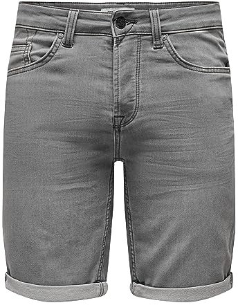 Only & Sons Onsply Reg Gr Jog SHO PK 8583 Dnm Noos Pantalones Cortos de Jean, Grey Denim, M Hombres