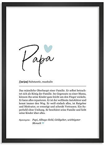 Himmelsflüsterer - Definition Poster & Kunstdrucke | Papa Geschenk | Wandbilder Wohnzimmer | Geschenke für Papa Geburtstag | Wanddeko Deko Wohnzimmer | DINA A4 ohne Rahmen