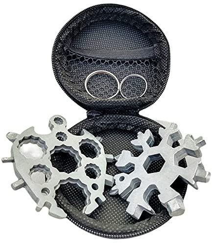 Icesmoke Lot de 3 outils multifonctions 18 en 1 avec flocon de neige et tortue 20 en 1 et boîte de rangement en noir pour vélo, gadget de vélo, gadget, outils multifonction, outil multifonction