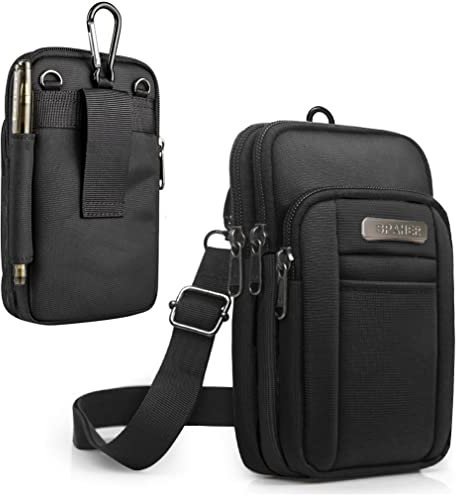SPAHER Small Men's Side Bag - Outdoor Sports Hiking Waist Pack Crossbody Tactical MOLLE EDC Cellphone Pouch Belt Bum Business Fanny Hip Messenger Sling Travel Gym Bag