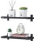LAVIEVERT Floating Shelves Wall Mounted, Solid Wood Wall Storage Shelves for Bedroom, Living Room, Bathroom, Kitchen, Office - Set of 2 (Black)