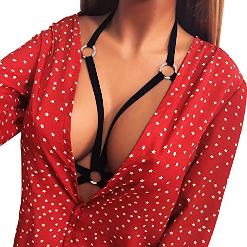 Mode Geschirr Punk Gothic BHS Riemchen Eingesperrt Dessous Elastisch Käfig BH Strappy hohl Bustier BH Riemchen aushöhlen BH Bustier Bandage Strappy Halter Bra Bustier Top, Woman Sexy Underwear BL52