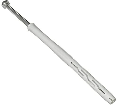 AERZETIX - C57434 - Set di 10 tasselli in plastica a testa fresata con alette Ø10x160mm + 10 viti tirafondi Ø7x160mm con impronta 6 lati in acciaio - colore argento