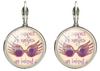 Luna Lovegood Ohrring I suspect the nargles are behind it Schmuck Steampunk-Glas-Clip Ohrring Schmuck