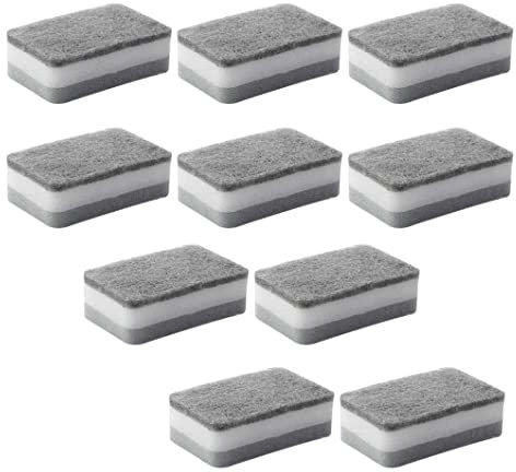 KOMUNJ 10 Stücke Reinigungsschwamm Spülschwamm Küche Topfschwamm Küchenschwamm, für Grill Geschirr Pfanne Topf