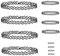 Choker Tattoo Kette 90s Set, GoldRock 12 Stück Choker Halsband, Elastische Tattoo Halskette,4x Choker Gothic,4x Ringe Schwarz,4x Armbänder, 90er Jahre Accessoires Geschenk für Mädchen Damen