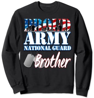 Proud Army National Guard Brother Dog Tag Shirt Herren Sweatshirt