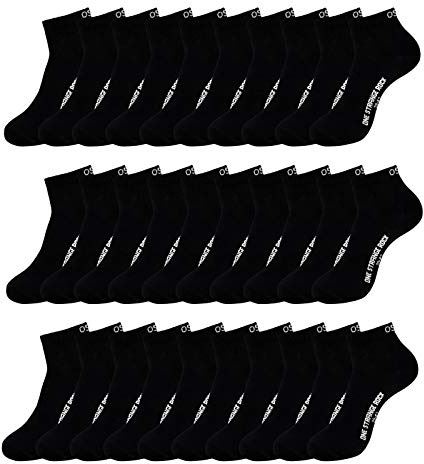ONE STRANGE ROCK Quarter Socken Kurzsocken Herren Damen 5, 10, 15, 20, 30 Paar, Farbe:Schwarz - 15er Pack, Größe:35-38, Artikel:-900 black rock