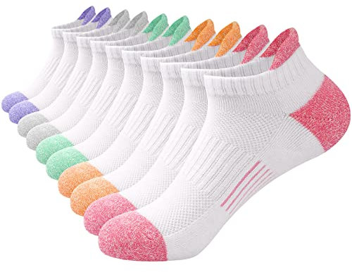 ILovDaisy Sneaker Socken Damen Sportsocken Mehrfarbig 35-38, 5 Paar Sneakersocken Laufsocken Atmungsaktiv Kurze Knöchelsocken aus Baumwolle