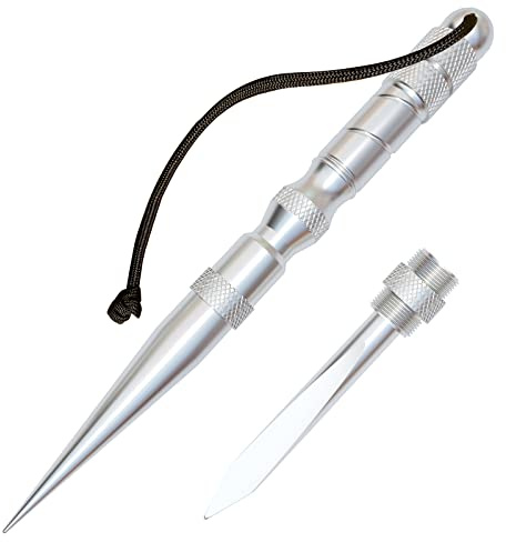 WILDAIR Paracord Marlin Spike-Pro Knotter Tools Lacing Needles Paracord Tools DIY Weaving Lacing Sewing Needles and Smoothing Tool for Paracord Leather Ropes Cords Projects (Silver)