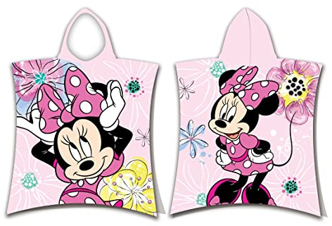Disney bathing poncho Pink Bow Minnie Mouse in pink dress with hood for children 50 x 115 cm 100% cotton