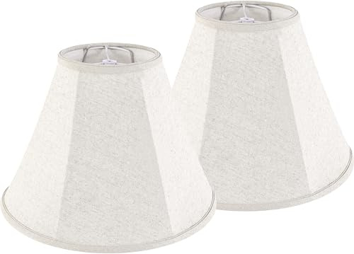 GOSO Lamp Shades Set of 2 Small- 6 Top x 13 Bottom x 9.8 High - Beige Linen Bell Lampshades Spider Fitter Replacement Lamp Shade for Table Lamps Floor Lamps -Assembly Required