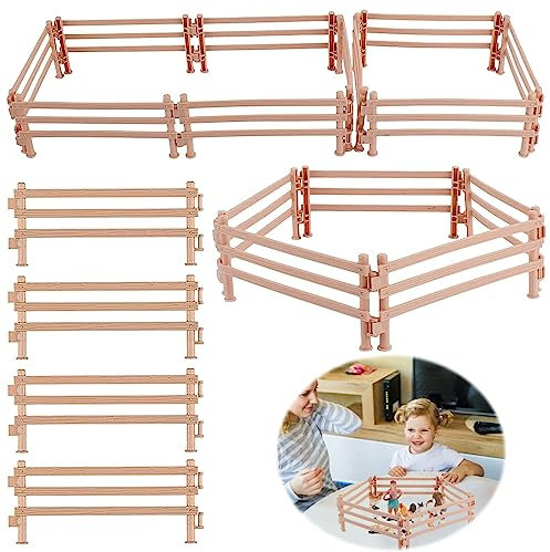 40 Stück Pferdezaun Spielzeug, Pferd Corral Fechten Zubehör Spielzeug, Mini Pferd Corral Zaun, Corral Fechten Panel Zubehör, Pferdezaun Zubehör, DIY Micro Spielzaun für Kinder Bauernhof