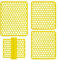 Set Tappeti Lavello 4 Pezzi Salva Lavandino Parabordo Scolapiatti Colorati Gomma (Giallo)