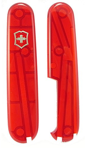 Victorinox Genuine PLUS plastic covers - 91mm scales with extra pen slot (Transculent Red)