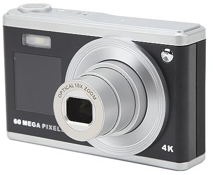 Digitalkamera 4K, 60 MP, 10-Fach Optischer Zoom, 6-Fach Digitaler Zoom, Selfie-Kamera mit Dual-IPS-HD-Bildschirm Vorne und Hinten, Autofokus, Anti-Shake-Vlogging-Kamera für