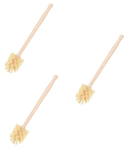 3pcs Toilet Brush Lavatory Brush Toilet Scrubbing Brush Mushroom Brush Bathtub Cleaning Soft Bristle Cleaning Brush Toilet Cleaners Cleaning Ball Wooden Flexible