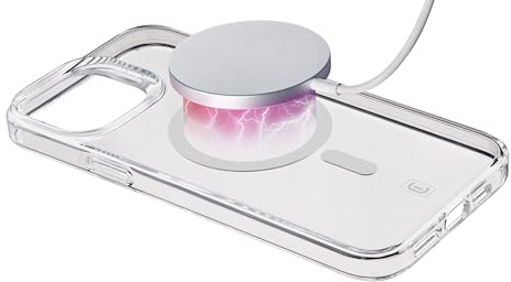 cellularline - Gloss Mag - iPhone 15 Pro - Custodia con Magneti per la Ricarica e L’aggancio All’alimentatore MagSafe - Trasparente