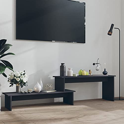 Youuihom TV-Tische, HiFi-Schränke, TV-Möbel, TV-Media-Konsole, TV-Schrank Grau 180x30x43 cm Holzwerkstoff Geeignet für Schlafsäle, Wohnungen, Villen, Schlafzimmer, Wohnzimmer