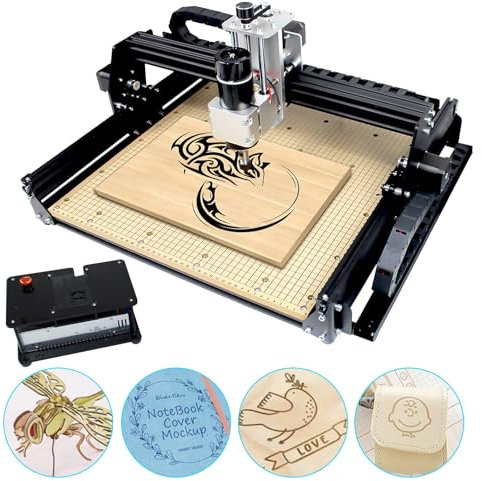 RATTMMOTOR Fresadora CNC, fresadora CNC de 3 ejes 4540, 500 W, husillo CNC Router GRBL Control, 430 x 390 x 90 mm, área de trabajo para metal, madera, acrílico corte y grabado