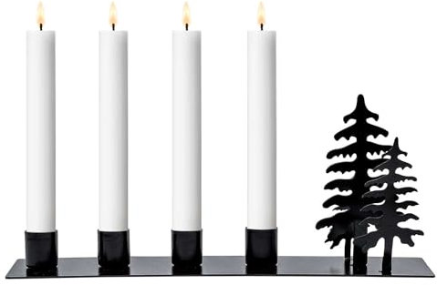 Marrakesch Adventskranz länglich Kerzenhalter Mapta aus Metall 30cm lang - Weihnachtsdeko Kerzenleiste Modern