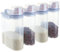 FWEEK 4 recipientes de almacenamiento de 2 l, herméticos, sin BPA, plástico con vaso medidor, recipiente para comida para perros, polvo de lavado y arroz