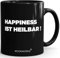 MoonWorks Spruch-Tasse Sarkasmus Ironie Schwarzer Humor Anti-Affirmation Motivation Bürotasse Kaffeebecher Happiness ist heilbar schwarz standard