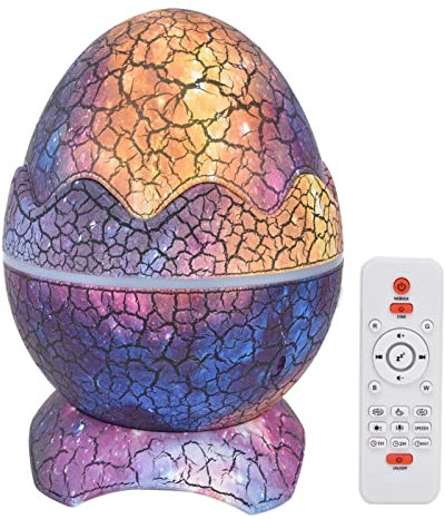 Locadence Galaxy Star Projector, Adjustable Angle White Noise Dinosaur Egg Night Light with 2 Timing Functions, 3 Control Methods, BT Speaker, (Battery Not Included)