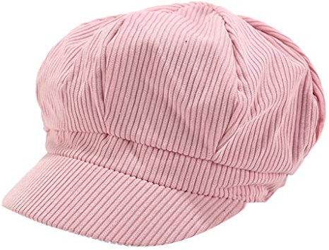 Damen Ballonmütze aus weichem Stoff, Schirmmütze Vintage Style, Schiebermütze, Newsboy Cap