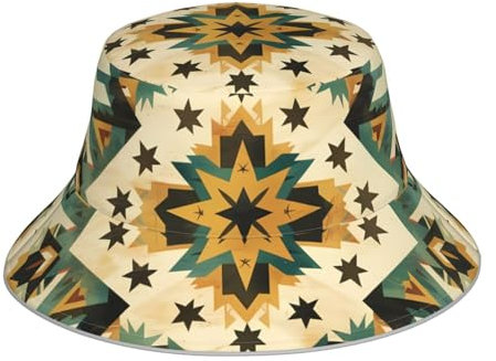 CSIVKEJ Chapeau cloche citron pour femme et homme, réversible, double face, Mandala 4., taille unique