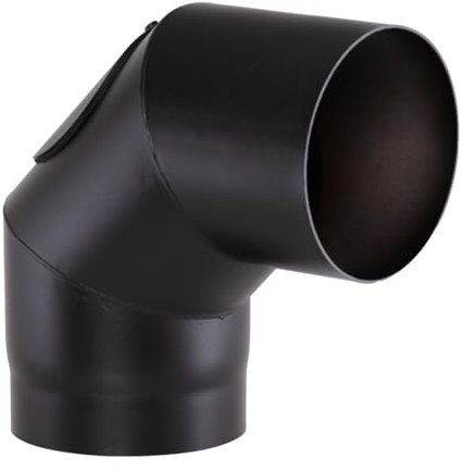 Fumio Tuyau de poêle, coude, rosace murale, manchon mural, 2 mm, diamètre : 200 mm (coude de tube à 90 °)