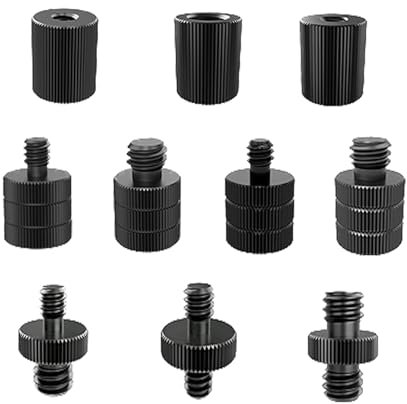10 Pcs Mic Thread Adapter, 10 Different Specifications Models Mic Stand Adapter Screw Camera Aluminium Alloy Tripod Holder Connection Adapter for All Types Arm Mount Monitor Microphone Stand Boom