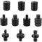 10 Pcs Mic Thread Adapter, 10 Different Specifications Models Mic Stand Adapter Screw Camera Aluminium Alloy Tripod Holder Connection Adapter for All Types Arm Mount Monitor Microphone Stand Boom