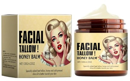 Beef Tallow Honey Balm, Honigbalsam Original Faltenschutz, Rindertalg Hautpflege Bio, Aufgeschlagene Feuchtigkeitscreme,120g Beef Tallow Honey Balm Creme,Talg Von Grasgefütterten Tieren