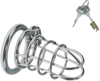 Chastity Cage Männer/Peniskäfig mit Unsichtbarem Schloss mit 2 Schlüsseln Keuschheitskäfige zum Trainieren des Männlichen Penis Belüfteter Keuschheitsgürtel Sex Spielzeug für Die Paare (Large,45mm)