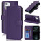 Zouzt Case for iPhone 12/12 Pro (6.1 Inch), Premium PU Leather Wallet Case with Credit Card Holder Slot Flip Folio Kickstand Shockproof Protective Phone Cover (Dark Purple)
