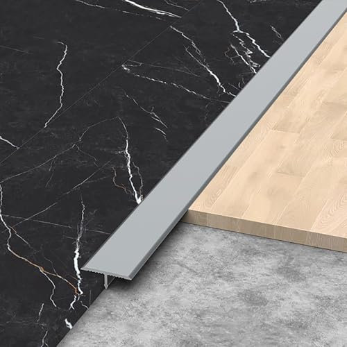 Raouoae Übergangsleiste 3 Stück 100cm Türschwellen Leiste Zierleisten Und Bodenübergangsleisten T Profil Aluminium Für Laminat/Bodenmatte/Teppich Und Fliesen(Grau,Breite: 6mm)